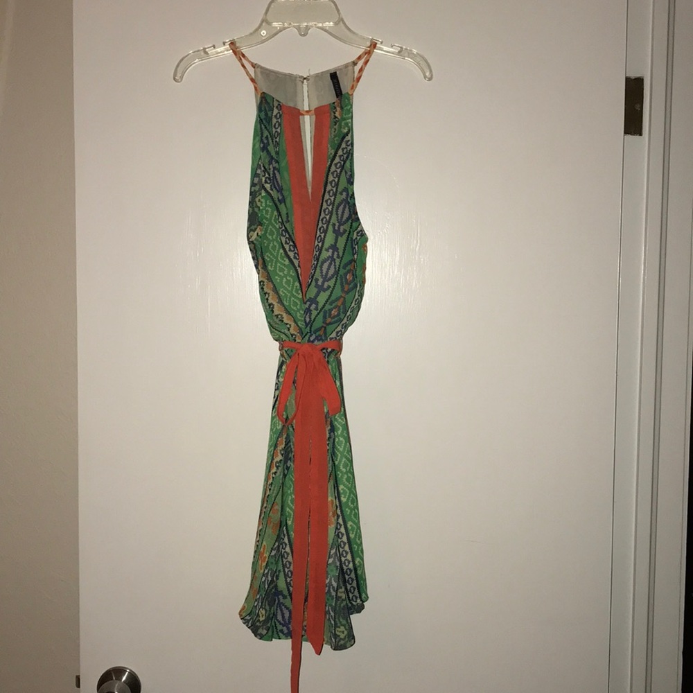 Zinga Green and Orange Mini Dress